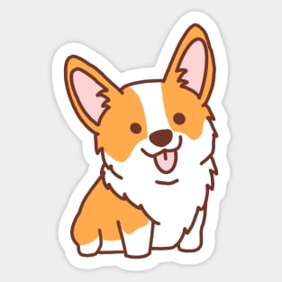 Yellow/White Corgi Sticker